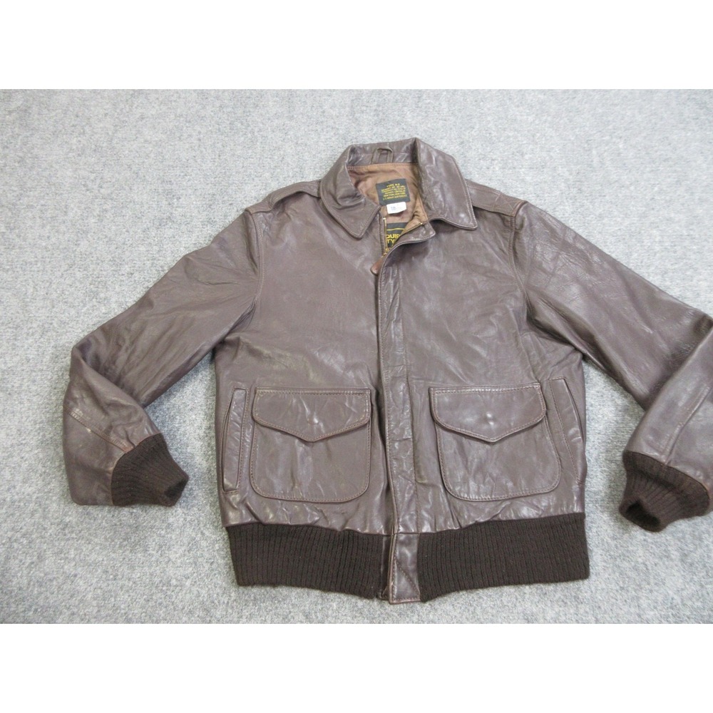 Vintage Avirex A-2 Leather Jacket Mens Large 42 Brown Bomber Flight USA Made 80s